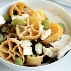 Wagon-Wheel Pasta & Goat Cheese