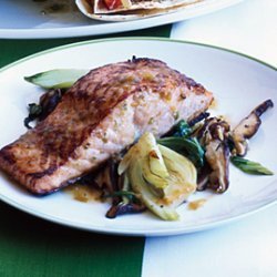 Salmon  Bulgogi  with Bok Choy and Mushrooms