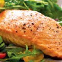 Pan Seared Salmon on Baby Arugula