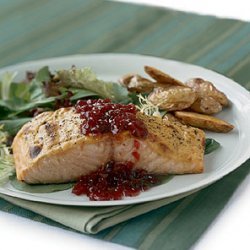 Mustard-Roasted Salmon with Lingonberry Sauce