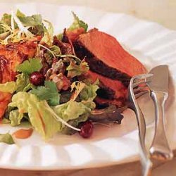 Grilled Porterhouse Steaks with Mixed Green Salad