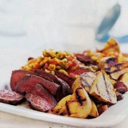 Sliced Steak with Roasted-Corn Salsa