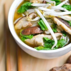 Shiitake Bok Choy Soup with Noodles