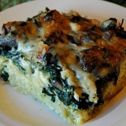 French Baguette Casserole With Egg Spinach Mushroo...