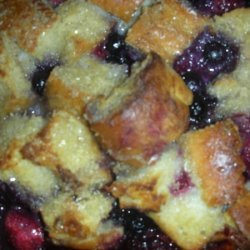 Tripple Berry Bread Pudding With Vanilla Cream Sau...