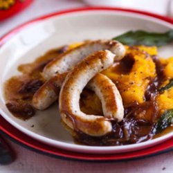 Chicken Sausage With Butternut Mash And Onion Grav...