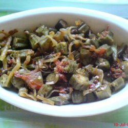 Okra With Onions And Tomatoes---- Fried Bhindi