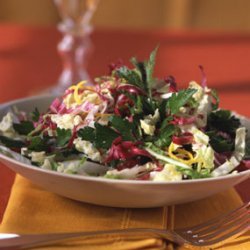 Parsley, Radicchio, and Napa Cabbage Salad with Lemon Vinaigrette