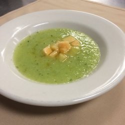 Cold Honeydew and Mint Soup in Cantaloupe