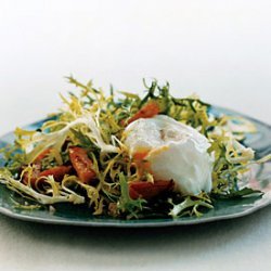 Salad with Canadian Bacon and Poached Eggs