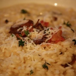 Wild Mushroom Risotto With Pancetta Cream And Thym...