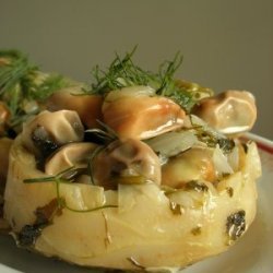 Artichokes Topped With Fresh Fava Beans