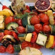 Skewered Grilled Organic Veggies