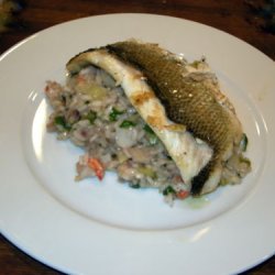 Seafood Risotto With Pan-fried Fish