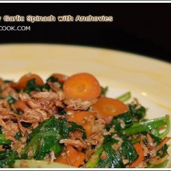 Stir Fry Garlic Spinach With Anchovies
