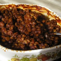 Baked Lentils With Tangy Barbeque Sauce