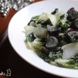 Stir Fry Baby Bok Choy With Quail Century Eggs