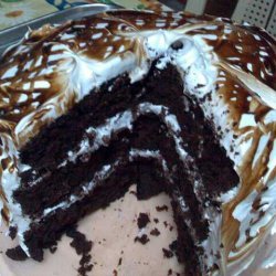 Dark Choc Cake Wth Choc Fudge And Marshmallow Icin...