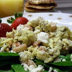 Ham, Basil, and Feta Scrambled Eggs