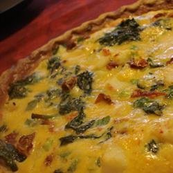 Surimi, Spinach, and Roasted Red Pepper Quiche