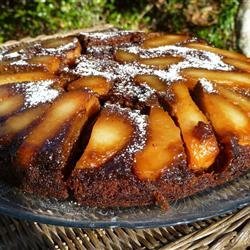 Upside Down Pear Gingerbread Cake