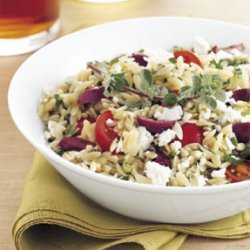 Orzo, Feta, and Tomato Salad with Marjoram Vinaigrette