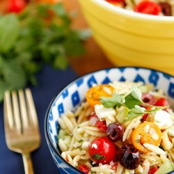 Three-Cheese Pasta Salad with Olives