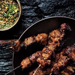 Steak Skewers with Scallion Dipping Sauce