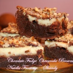 Chocolate Fudge Cheesecake Brownies With Nutella F...