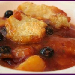 Lanas Peach-apricot-blueberry Cobbler