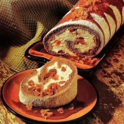 Pumpkin Roll Cake With Toffee Cream Filling And Ca...