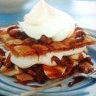 Banana Napoleons With Warm Caramel Walnut Sauce