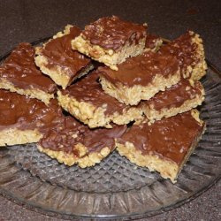 Peanut Butter Rice Krispy Treats With Chocolate Fr...