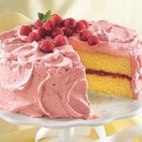 Lemon Cake With Raspberry Mousse