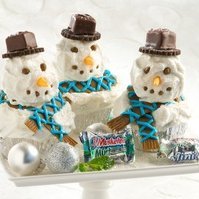 Snowman Chocolate Mint Cupcakes