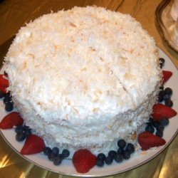 Coconut Layer Cake With Passion Fruit Filling