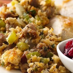 Three-Pepper Sausage Cornbread Dressing