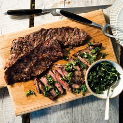 Grilled Skirt Steak with Herb Salsa Verde