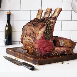 Bacon and Spinach-Stuffed Rib-Eye Roast