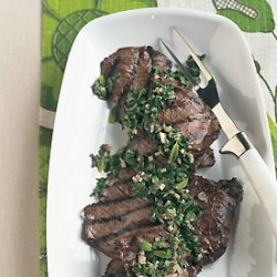 Grilled Steak with Fresh Garden Herbs