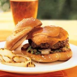 Cheeseburgers with Charred Green Chiles and Onions