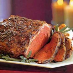 Roast New York Strip Loin with Garlic-Herb Crust