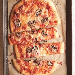 Three-Cheese Pizza with Pancetta and Mushrooms