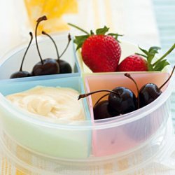 Fresh Fruit with Mascarpone and White Chocolate Dip