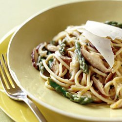 Spaghetti with Asparagus, Shiitake Mushrooms, Lemon, and Chives