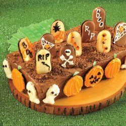 Ghosts And Goblins In The Graveyard Cake