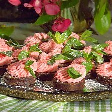 Fudge Brownie Bites With Cherry Mousse