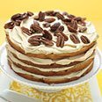 Banana Layer Cake With Caramel Cream And Pecans