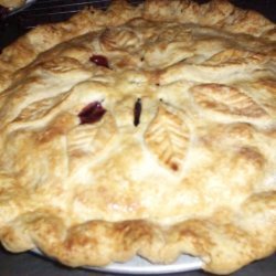 Fresh Black Cherry And Rhubarb Pie