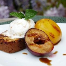 Toasted Polenta Cake With Glazed Stone Fruit And O...